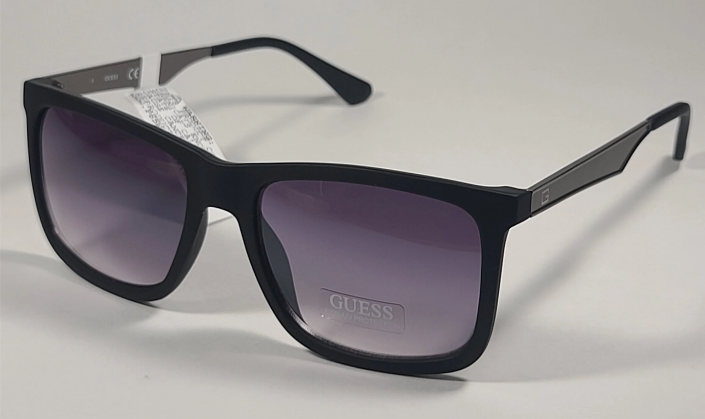 Guess GF0171 02B Rectangular Sunglasses Gunmetal Matte Black Smoke Gradient Lens