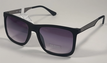 Guess GF0171 02B Rectangular Sunglasses Gunmetal Matte Black Smoke Gradient Lens
