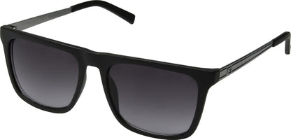 Guess Flat Top Square Sunglasses Matte Black Gunmetal Smoke Lens GF0176 02B